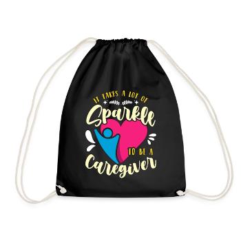 Caregiving It Takes A Lots Of Sparkle To Caretaker - Drawstring Bag - black - Front
