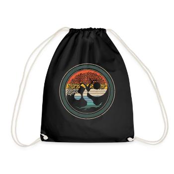 Yin And Yang Shirt, Balance Tree Of Life Buddhism - Drawstring Bag - black - Front