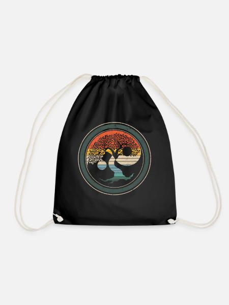 Yin et Yang Chemise, Arbre d’équilibre du bouddhisme - Sac de sport léger - noir