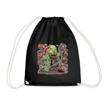 Zombie Zombie Halloween Zombie Costume Undead - Drawstring Bag - black - Front
