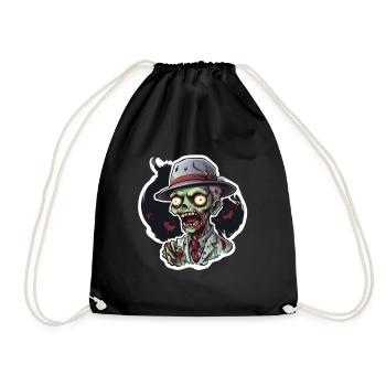 Zombie Zombie Halloween Zombie Costume Undead - Drawstring Bag - black - Front