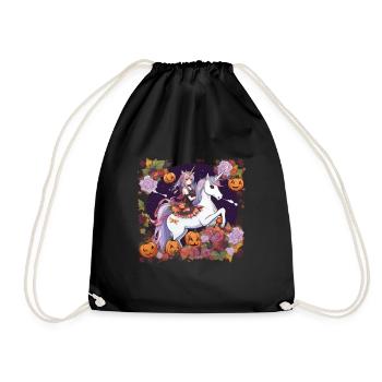 Unicorn Halloween Unicorns Unicorn Helloween - Drawstring Bag - black - Front