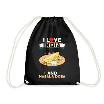 Masala Dosa India Indian Cuisine - Drawstring Bag - black - Front