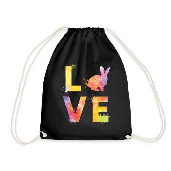 Les lapins adorent - Sac de sport léger - noir - Devant