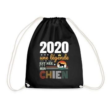 2020 une légende et née mon chien - Sac de sport léger - noir - Devant
