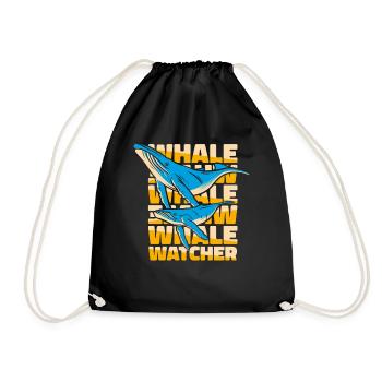 Whale Watcher Blue Beluga Cetacea Cachalot Whale - Drawstring Bag - black - Front