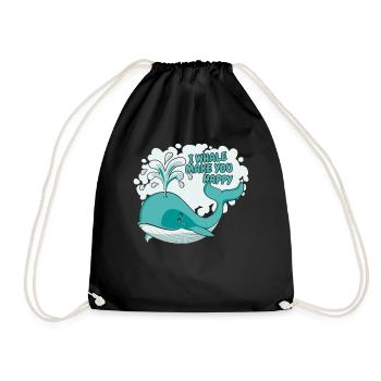 Je Baleine te rend heureux Béluga bleu Cachalot Baleine - Sac de sport léger - noir - Devant