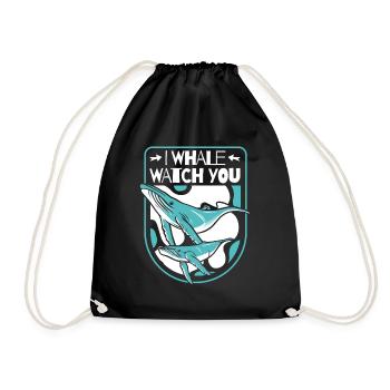 Je vous observe Béluga bleu Cachalot Baleine - Sac de sport léger - noir - Devant