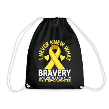 Childhood Cancer Stepdaughter Family Childhood - Drawstring Bag - black - Front