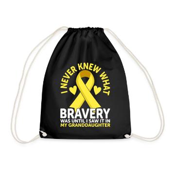 Childhood Cancer Granddaughter Family Childhood - Drawstring Bag - black - Front