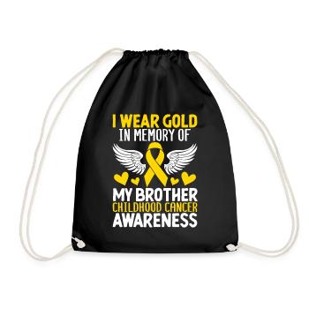 Childhood Cancer Brother Family Childhood Cancer - Drawstring Bag - black - Front