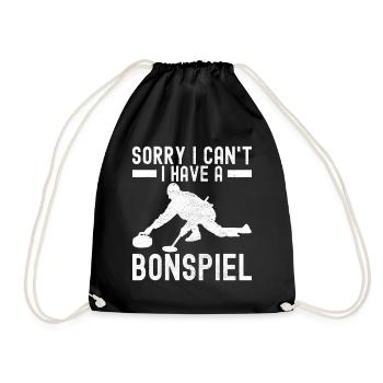 Curling Curling players - Drawstring Bag - black - Front