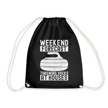 Curling Curling players - Drawstring Bag - black - Front
