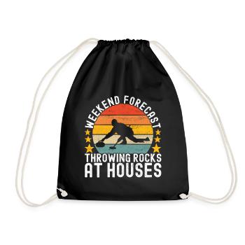 Curling Curling players - Drawstring Bag - black - Front