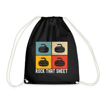 Curling Curling players - Drawstring Bag - black - Front