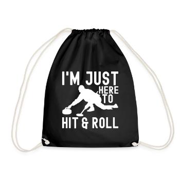 Curling Curling players - Drawstring Bag - black - Front