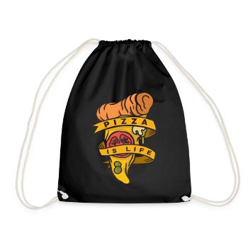 Pizza Life - Drawstring Bag - black - Front