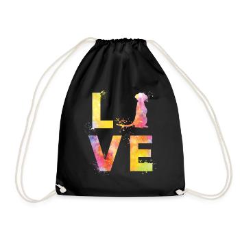 Meerkats love - Drawstring Bag - black - Front