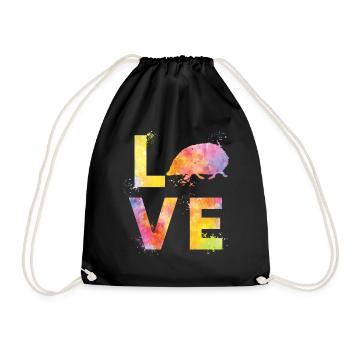Amour hérisson - Sac de sport léger - noir - Devant