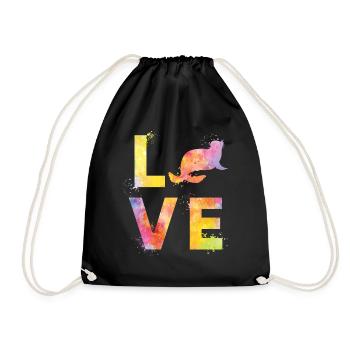Seal Love - Drawstring Bag - black - Front
