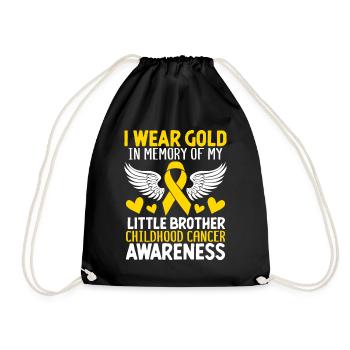 Childhood Cancer Brother Family Childhood Cancer - Drawstring Bag - black - Front