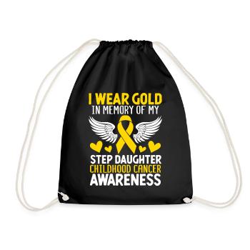 Childhood Cancer Step Daughter Childhood Cancer - Drawstring Bag - black - Front