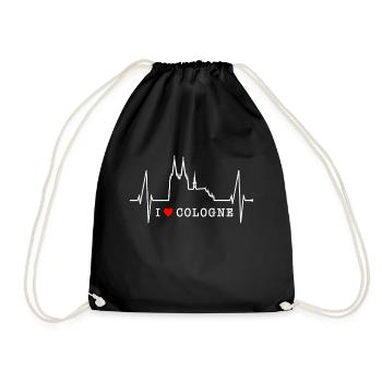 Cologne Skyline Heartbeat Heart Kölsch Love Cologne - Sac de sport léger - noir - Devant