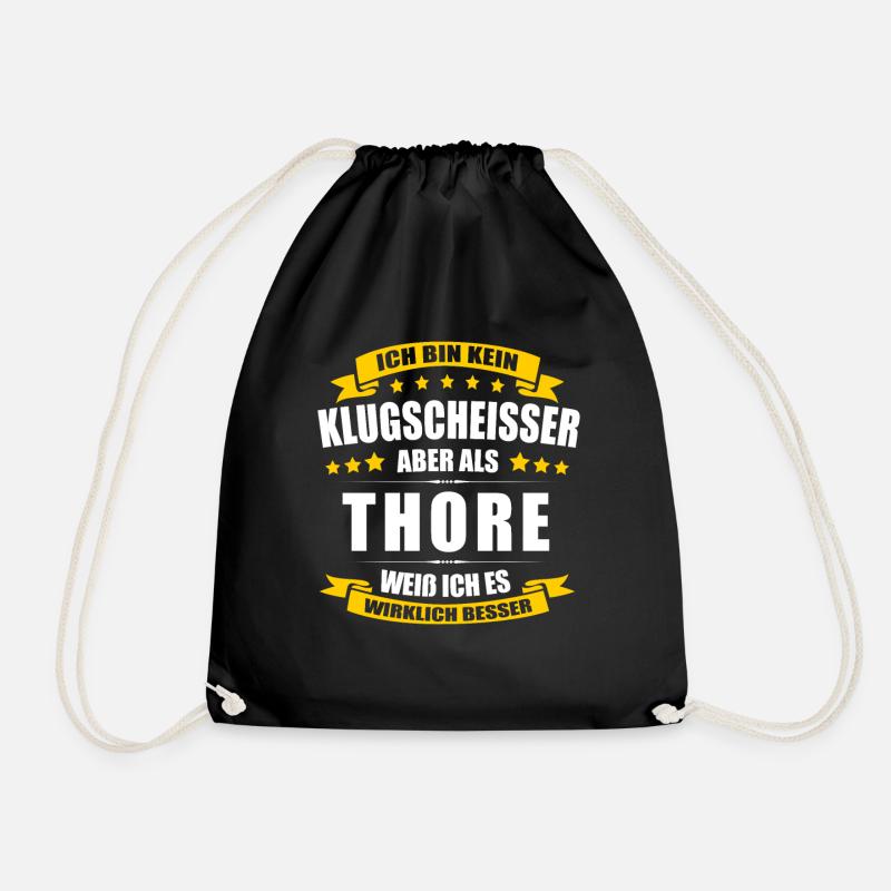 Name Thore Vorname Klugscheisser Namenstag - Turnbeutel - Schwarz