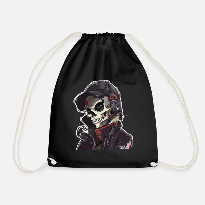 Skulls Skull Skull Skull Bones - Drawstring Bag - black