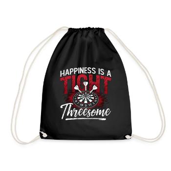 Darts Happiness Is A Tight Threesome Dart Playing - Drawstring Bag - black - Front