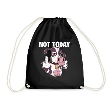Pas aujourd’hui végétaliens végétaliens végétaliens végétariens végétaliens - Sac de sport léger - noir - Devant