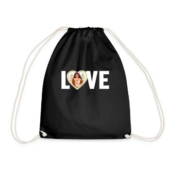 Vegan Love Vegan Vegan Pflanzlich Vegetarisch - Turnbeutel - Schwarz - Vorne