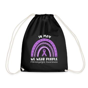 In May We Wear Purple, Fibromyalgia - Drawstring Bag - black - Front
