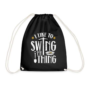 I Like To Swing My Thing - Goldwaschen - Turnbeutel - Schwarz - Vorne
