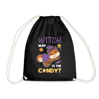 Squirrel Witch façon sorcière est le bonbon Happy - Sac de sport léger - noir - Devant