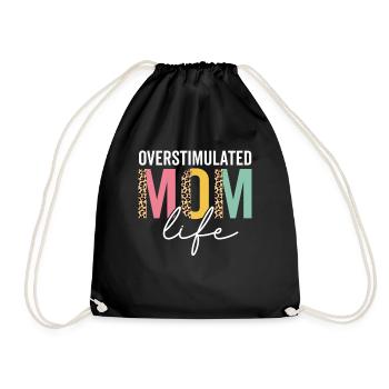 Surstimulé Maman Vie Léopard Drôle - Sac de sport léger - noir - Devant
