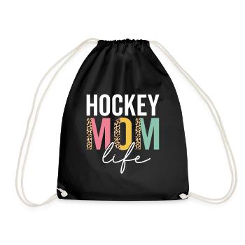 Hockey Maman Vie Léopard Guépard Drôle de maman de hockey - Sac de sport léger - noir - Devant