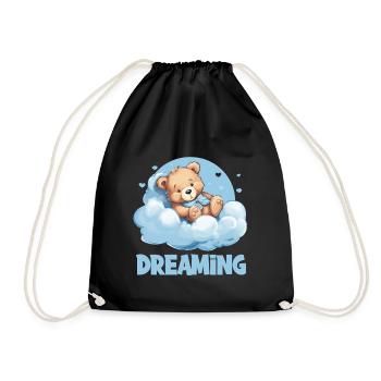 Dreaming Träumen Niedlicher Bärchen Schlafen - Turnbeutel - Schwarz - Vorne