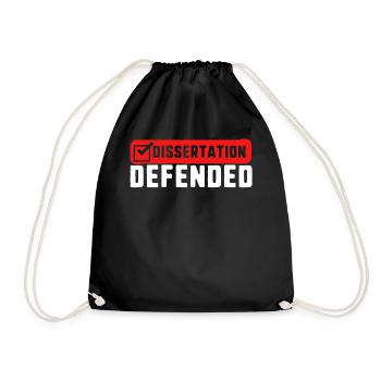 PHD Shirt, Dissertation verteidigt 1 T-Shirt, - Turnbeutel - Schwarz - Vorne