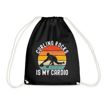 Curling Curling players - Drawstring Bag - black - Front