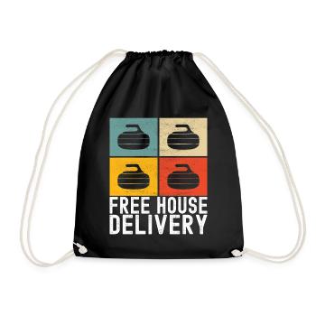 Curling Curling players - Drawstring Bag - black - Front