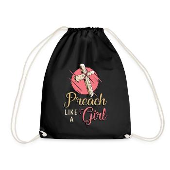 Le clergé prêche comme une fille Pasteur de la congrégation - Sac de sport léger - noir - Devant