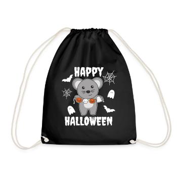 Maus Happy Halloween Kürbis Geist Kostüm - Turnbeutel - Schwarz - Vorne