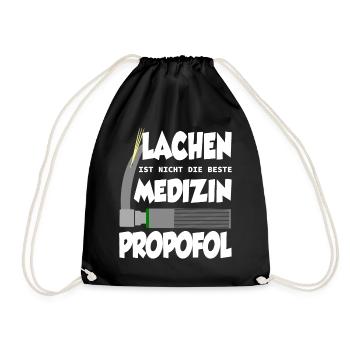Lachen ist nicht die beste Medizin - Propofol - Turnbeutel - Schwarz - Vorne