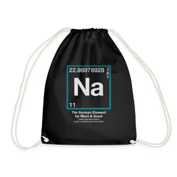 NA - Element for Meet & Greet - Periodensystem - Turnbeutel - Schwarz - Vorne