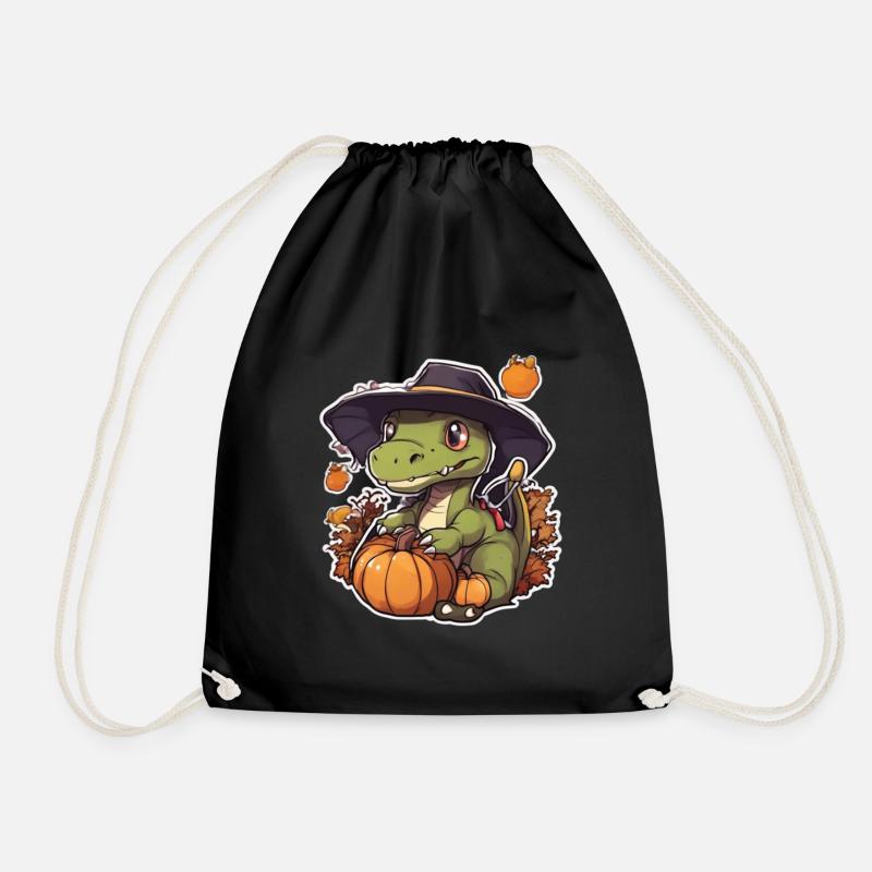 Dinosaurier Trex Dino Baby Dino Halloween - Turnbeutel - Schwarz