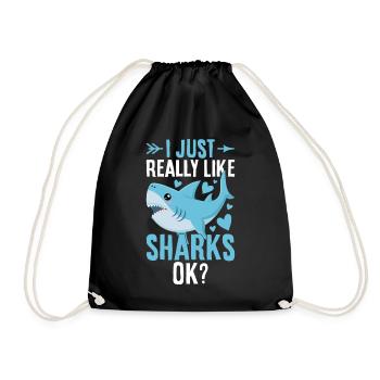 J’aime vraiment les requins OK Ocean Wildlife drôle - Sac de sport léger - noir - Devant