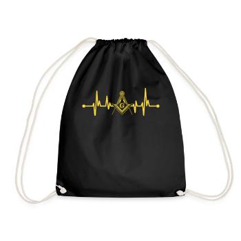 Freemasonry Square and Compass Bricklayer Masonic - Drawstring Bag - black - Front