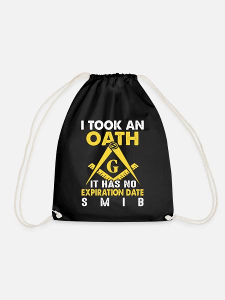 I Took An Oath Freemason Square Compass Shriner - Drawstring Bag - black