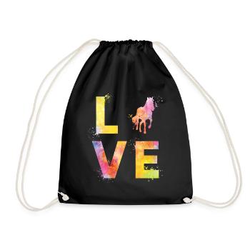 Les chevaux aiment - Sac de sport léger - noir - Devant